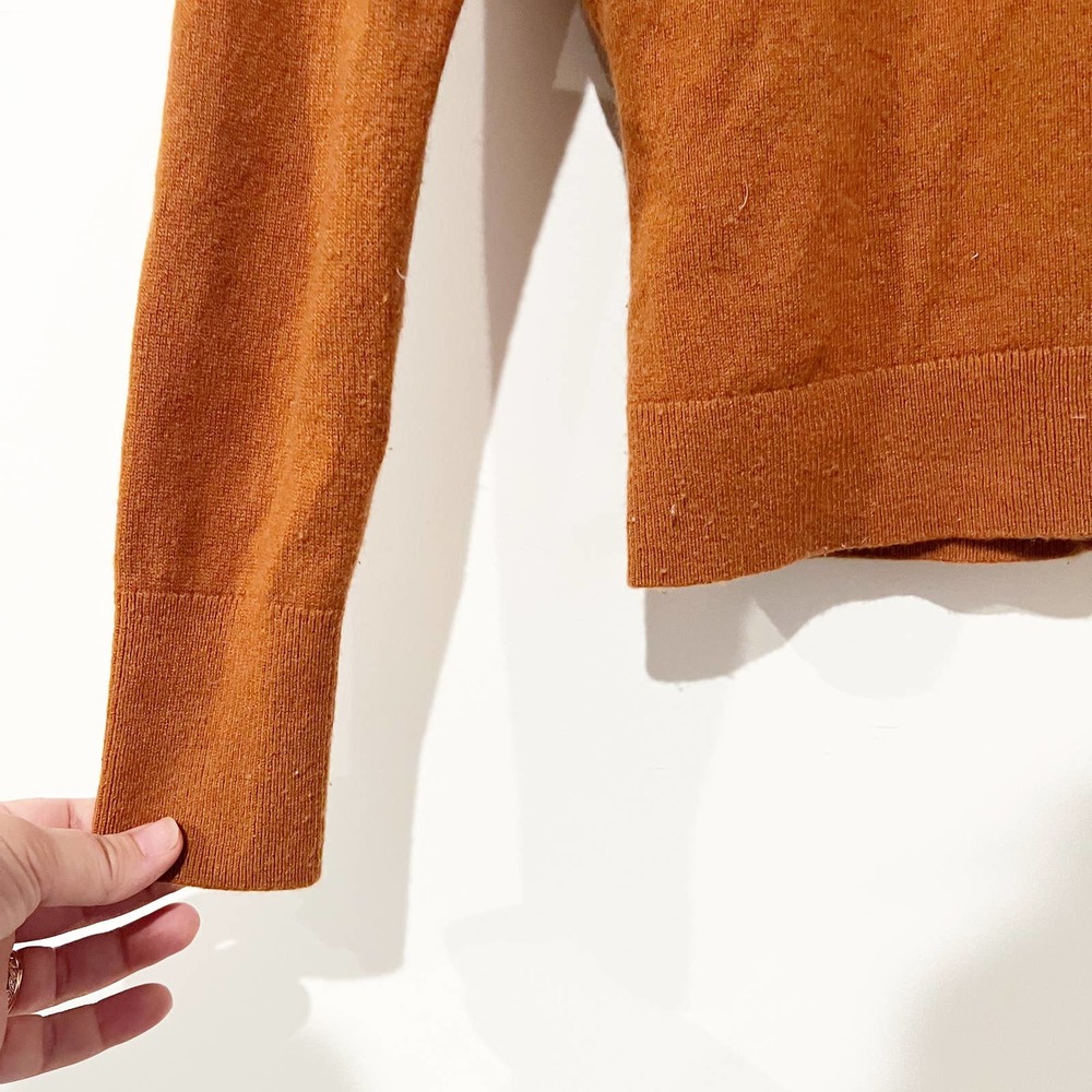 Everlane The Cashmere Wrap Pullover Pumpkin Acorn Orange Sweater Size Small - Picture 6 of 10
